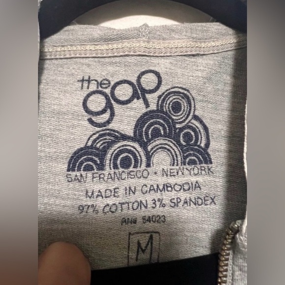 GAP Light Gray Cotton Zip-Up Hoodie Vest Winter Cotton Casual Activewear Gym - Picture 5 of 7